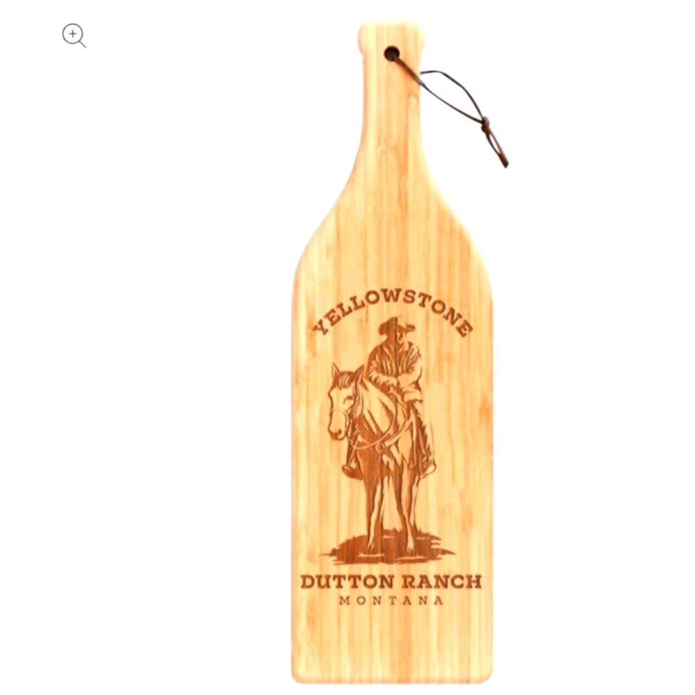 Yellowstone Dutton Ranch Montana Wine Bottle Cutting Board